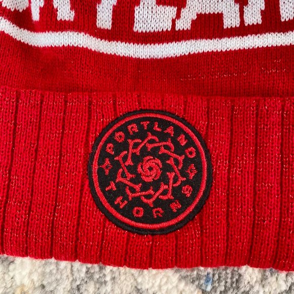 Red Portland Thorns FC Pom Pom Toque (NWOT) - Picture 3 of 3